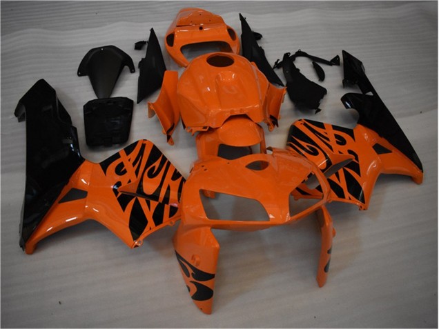 Custom 2005-2006 Orange Black Honda CBR600RR Motorbike Fairing