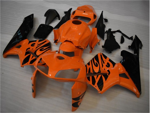 Custom 2005-2006 Orange Black Honda CBR600RR Motorbike Fairing