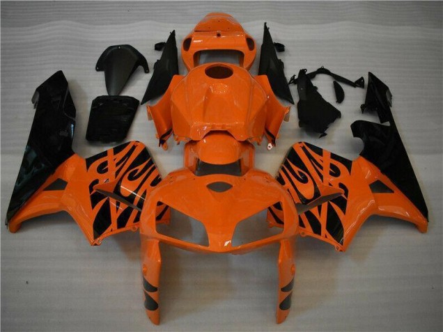 Custom 2005-2006 Orange Black Honda CBR600RR Motorbike Fairing