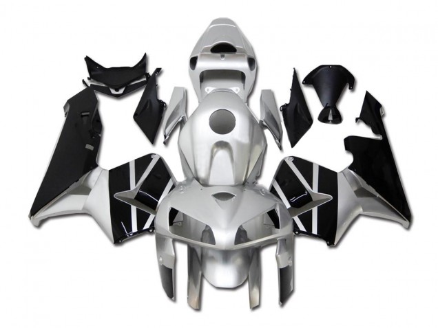 Custom 2005-2006 Silver Black Honda CBR600RR Motor Bike Fairings