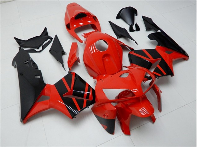 Custom 2005-2006 Red Black Honda CBR600RR Motorcycle Fairings Kits