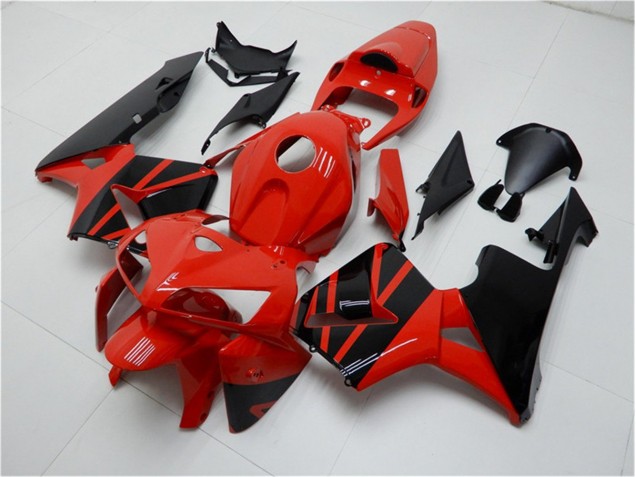 Custom 2005-2006 Red Black Honda CBR600RR Motorcycle Fairings Kits