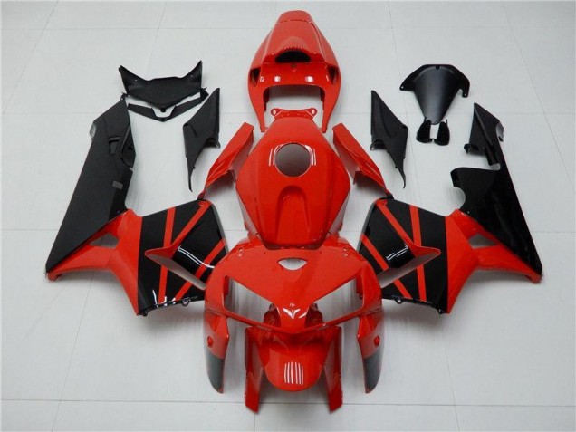 Custom 2005-2006 Red Black Honda CBR600RR Motorcycle Fairings Kits