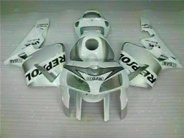 Custom 2005-2006 White Repsol Honda CBR600RR Motorbike Fairing Kits