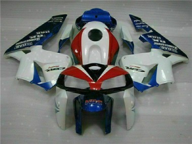 Custom 2005-2006 White Blue Honda CBR600RR Moto Fairings