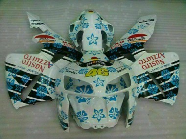 Custom 2005-2006 White Blue Nastro Azzurro 46 Honda CBR600RR Motorcycle Fairing