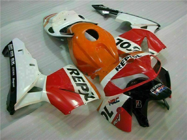 Custom 2005-2006 Orange Black Repsol Honda CBR600RR Motorcycle Bodywork