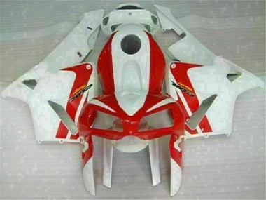 Custom 2005-2006 Red White Honda CBR600RR Motor Fairings