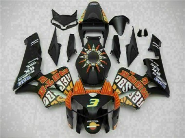 Custom 2005-2006 Black Honda CBR600RR Motorbike Fairing