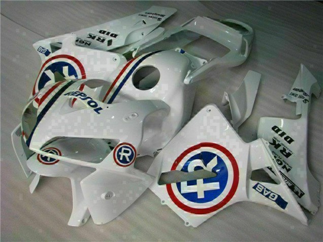 Custom 2005-2006 White Honda CBR600RR Bike Fairings