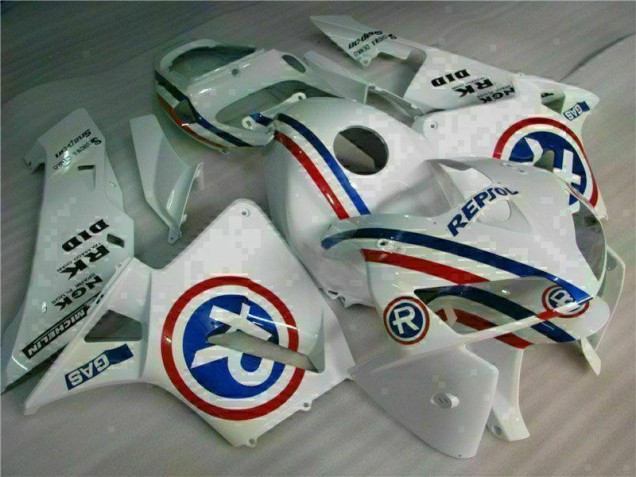 Custom 2005-2006 White Honda CBR600RR Bike Fairings