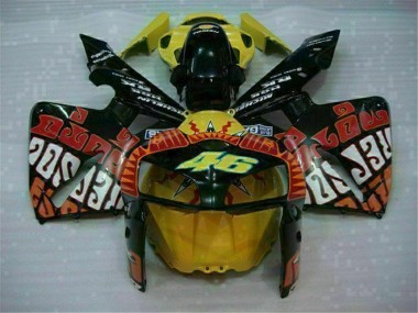 Custom 2005-2006 Black Red Yellow 46 Honda CBR600RR Motorcycle Fairing