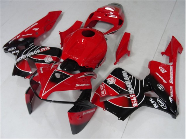 Custom 2005-2006 Red Black Honda CBR600RR Motorcycle Fairing Kit