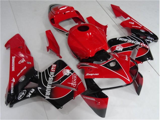 Custom 2005-2006 Red Black Honda CBR600RR Motorcycle Fairing Kit