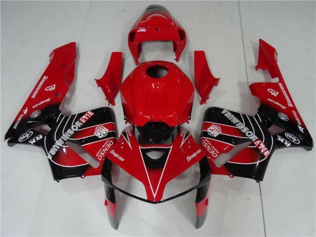 Custom 2005-2006 Red Black Honda CBR600RR Motorcycle Fairing Kit