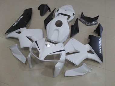 Custom 2005-2006 White Black Honda CBR600RR Motorcycle Fairings