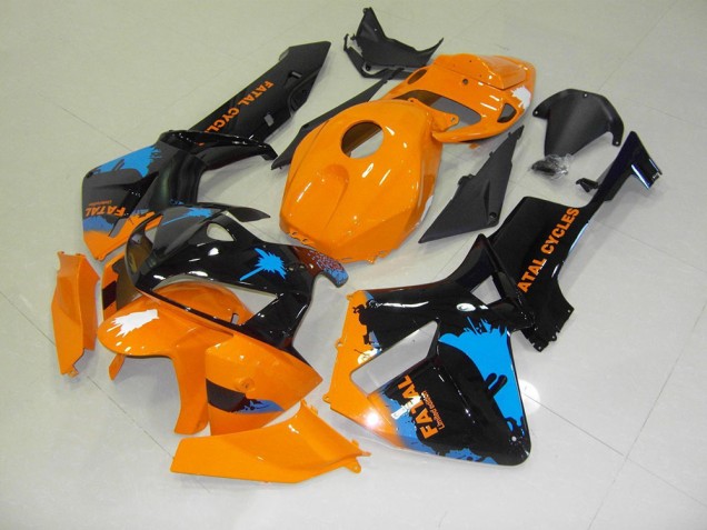 Custom 2005-2006 Orange Black Honda CBR600RR Motor Bike Fairings