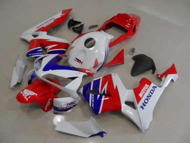 Custom 2005-2006 White Blue Red Motul HRC Honda CBR600RR Moto Fairings