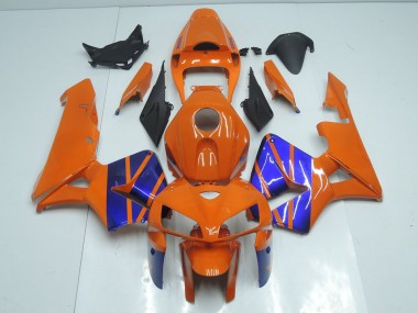 Custom 2005-2006 Orange Blue Honda CBR600RR Motorcycle Fairings Kit