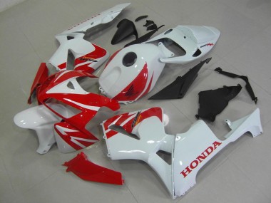 Custom 2005-2006 Red White Honda CBR600RR Replacement Motorcycle Fairings