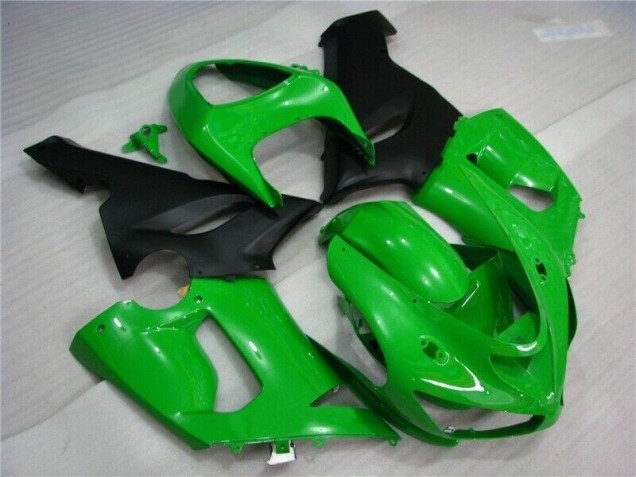 Custom 2005-2006 Green Matte Black Kawasaki ZX6R Motorcycle Fairing