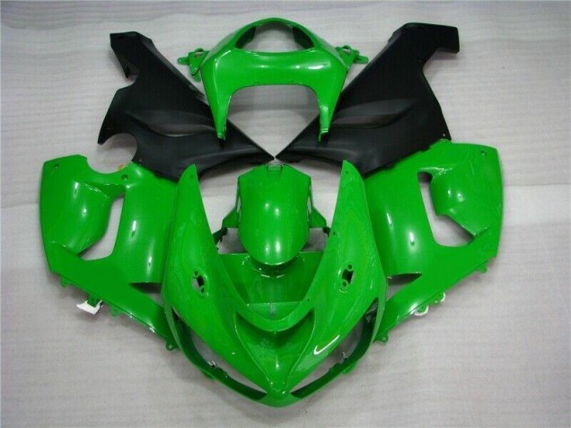 Custom 2005-2006 Green Matte Black Kawasaki ZX6R Motorcycle Fairing