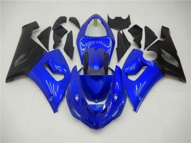 Custom 2005-2006 Blue Kawasaki ZX6R Bike Fairings