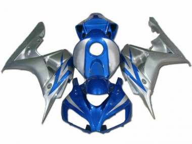 Custom 2006-2007 Blue Silver Honda CBR1000RR Motorcycle Fairings Kits