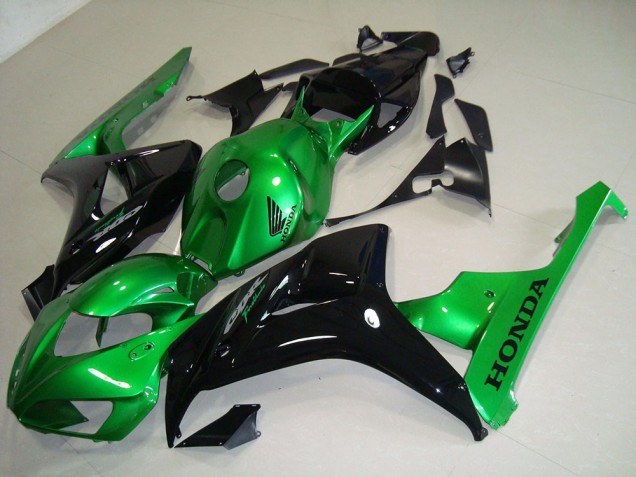 Custom 2006-2007 Black Green Honda CBR1000RR Motorcycle Fairing Kits