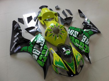 Custom 2006-2007 Green Yellow Rossi Honda CBR1000RR Replacement Motorcycle Fairings