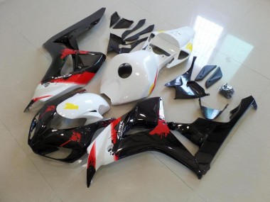 Custom 2006-2007 White Black with No Sticker Honda CBR1000RR Bike Fairing Kit