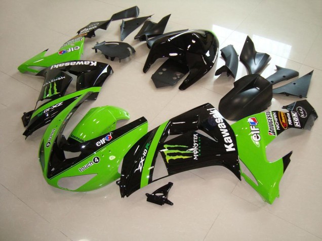 Custom 2006-2007 Green Monster Kawasaki ZX10R Motorcylce Fairings