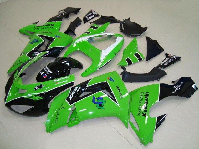 Custom 2006-2007 Green Kawasaki ZX10R Motorcycle Fairings