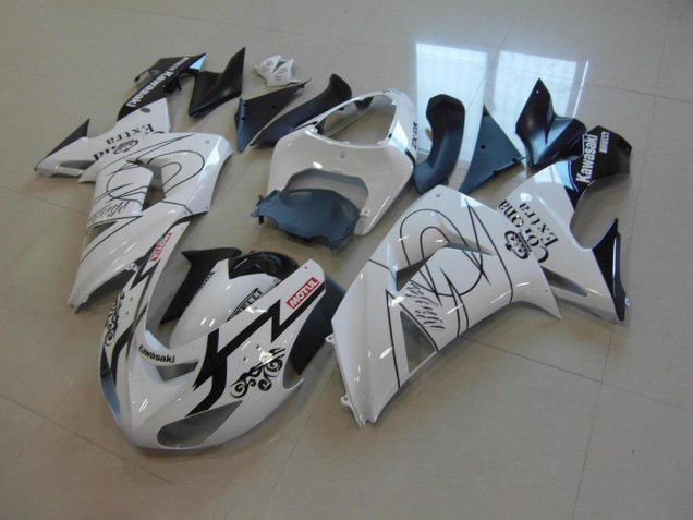 Custom 2006-2007 White Corona Kawasaki ZX10R Motor Fairings