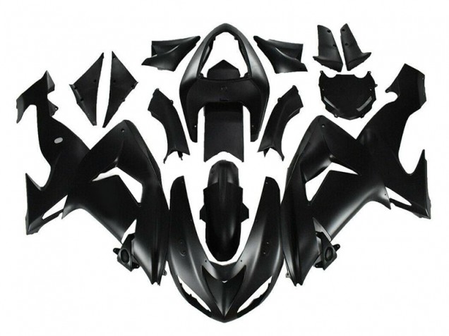 Custom 2006-2007 Matte Black Kawasaki ZX10R Motor Fairings