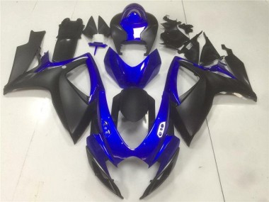 Custom 2006-2007 Black Blue Suzuki GSXR 600/750 Motorbike Fairing Kits & Bodywork