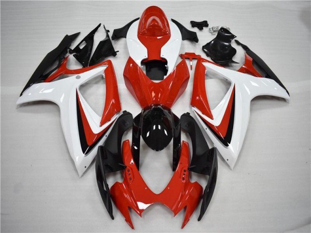 Custom 2006-2007 Red Black Suzuki GSXR 600/750 Motorcycle Fairings Kits