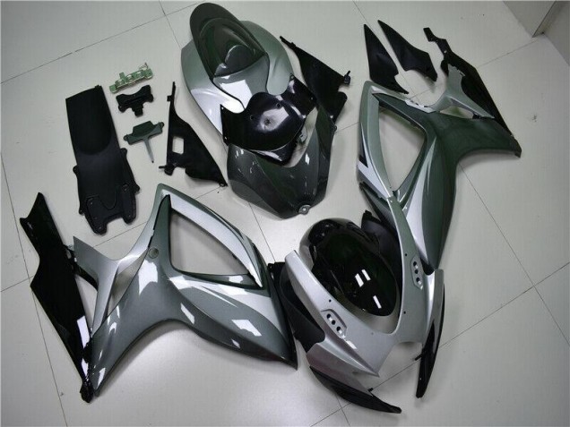 Custom 2006-2007 Silver Grey Suzuki GSXR 600/750 Motorcycle Replacement Fairings