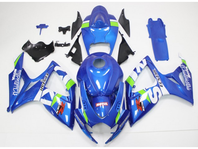 Aftermarket 2006-2007 Blue White Suzuki GSXR 600/750 Motorcycle Fairings