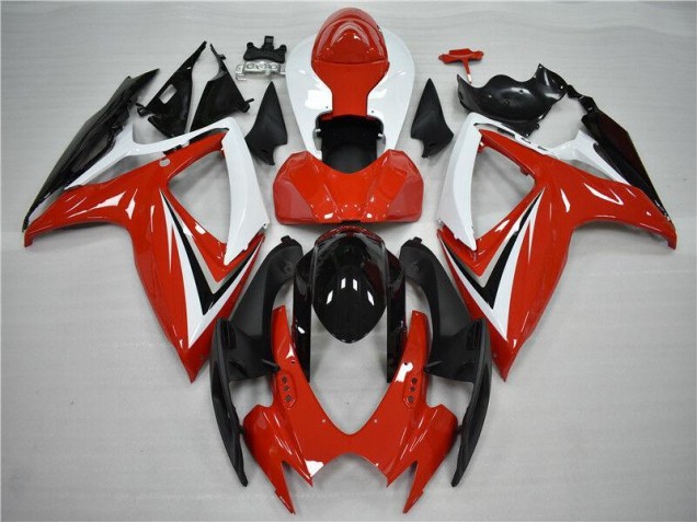 Custom 2006-2007 Red Black Suzuki GSXR 600/750 Motorcycle Fairing Kits