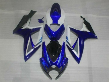 Custom 2006-2007 Blue White Suzuki GSXR 600/750 Bike Fairing