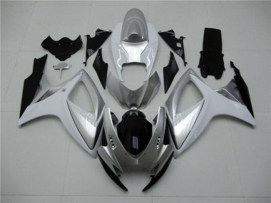 Custom 2006-2007 Silver Suzuki GSXR 600/750 Motorcycle Fairings Kits