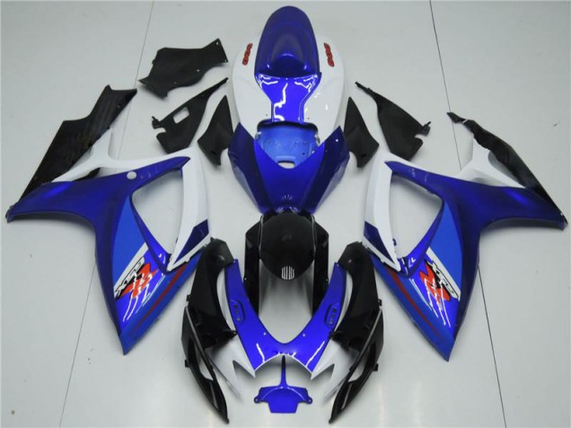 Aftermarket 2006-2007 White Blue Suzuki GSXR 600/750 Motorcyle Fairings