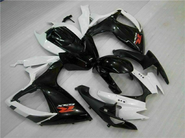 Custom 2006-2007 White Black Suzuki GSXR 600/750 Motorcycle Fairings Kit