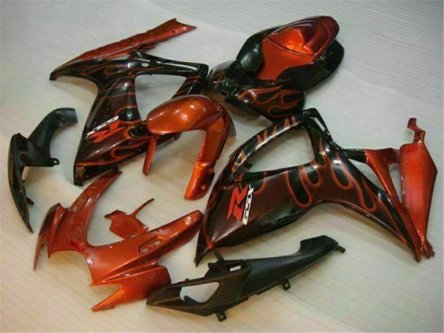 Custom 2006-2007 Red Suzuki GSXR 600/750 Motorbike Fairings