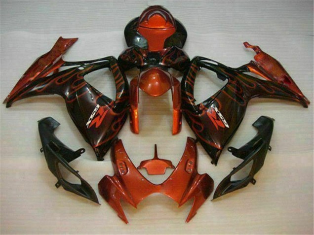 Custom 2006-2007 Red Suzuki GSXR 600/750 Motorbike Fairings