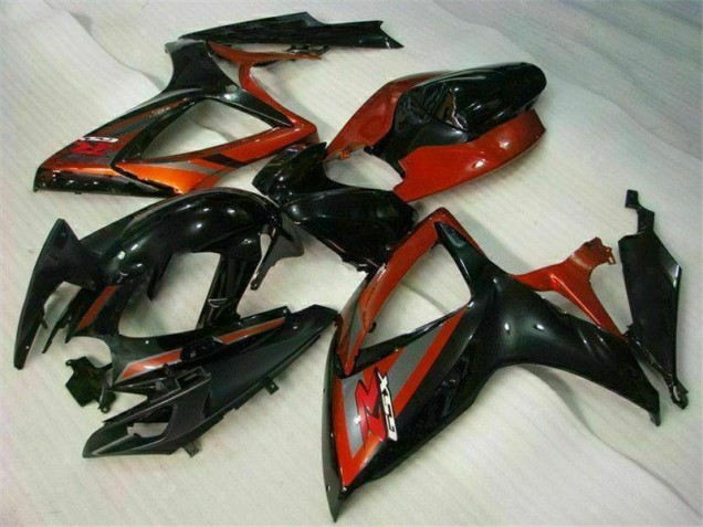 Custom 2006-2007 Black Red Suzuki GSXR 600/750 Motorcycle Fairing Kits