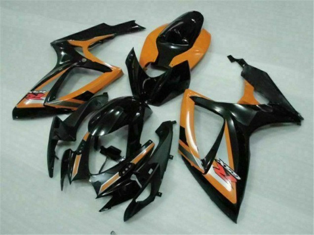 Custom 2006-2007 Black Orange Suzuki GSXR 600/750 Bike Fairings