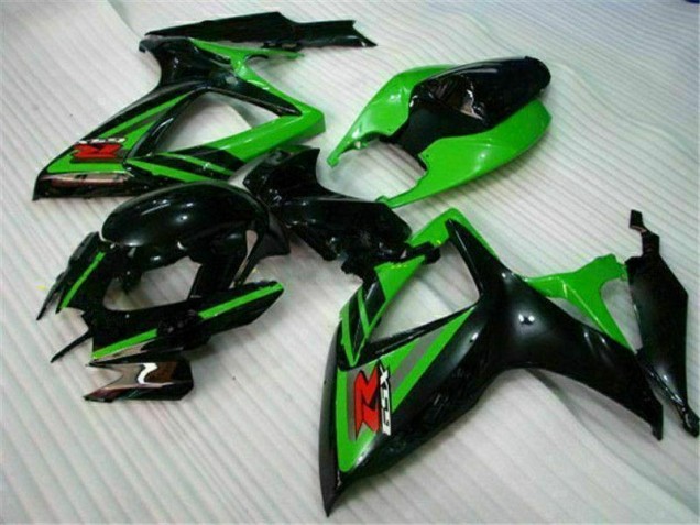 Custom 2006-2007 Black Green Suzuki GSXR 600/750 Replacement Motorcycle Fairings