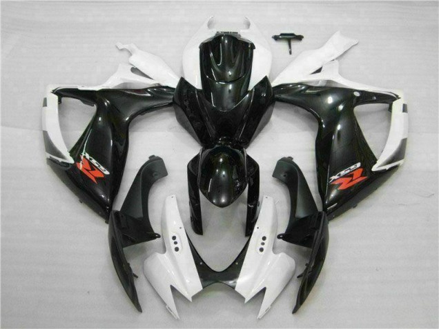 Custom 2006-2007 White Black Suzuki GSXR 600/750 Motorbike Fairing Kits